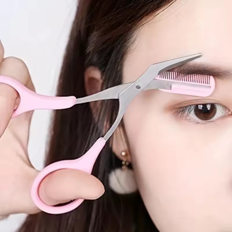 Electric Razor - Ciseaux à sourcils sécurisés avec peigne,