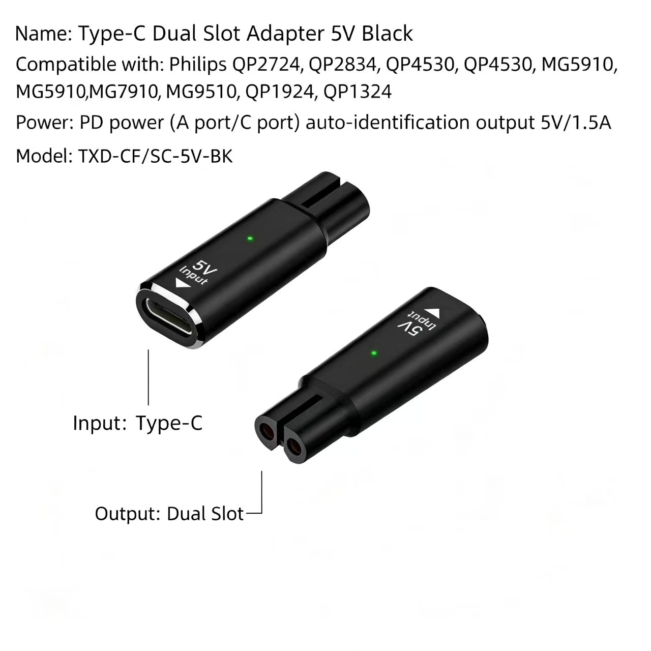 Adaptateur femelle Type-C 5V v - Electric Shaver Rotary avis et prix