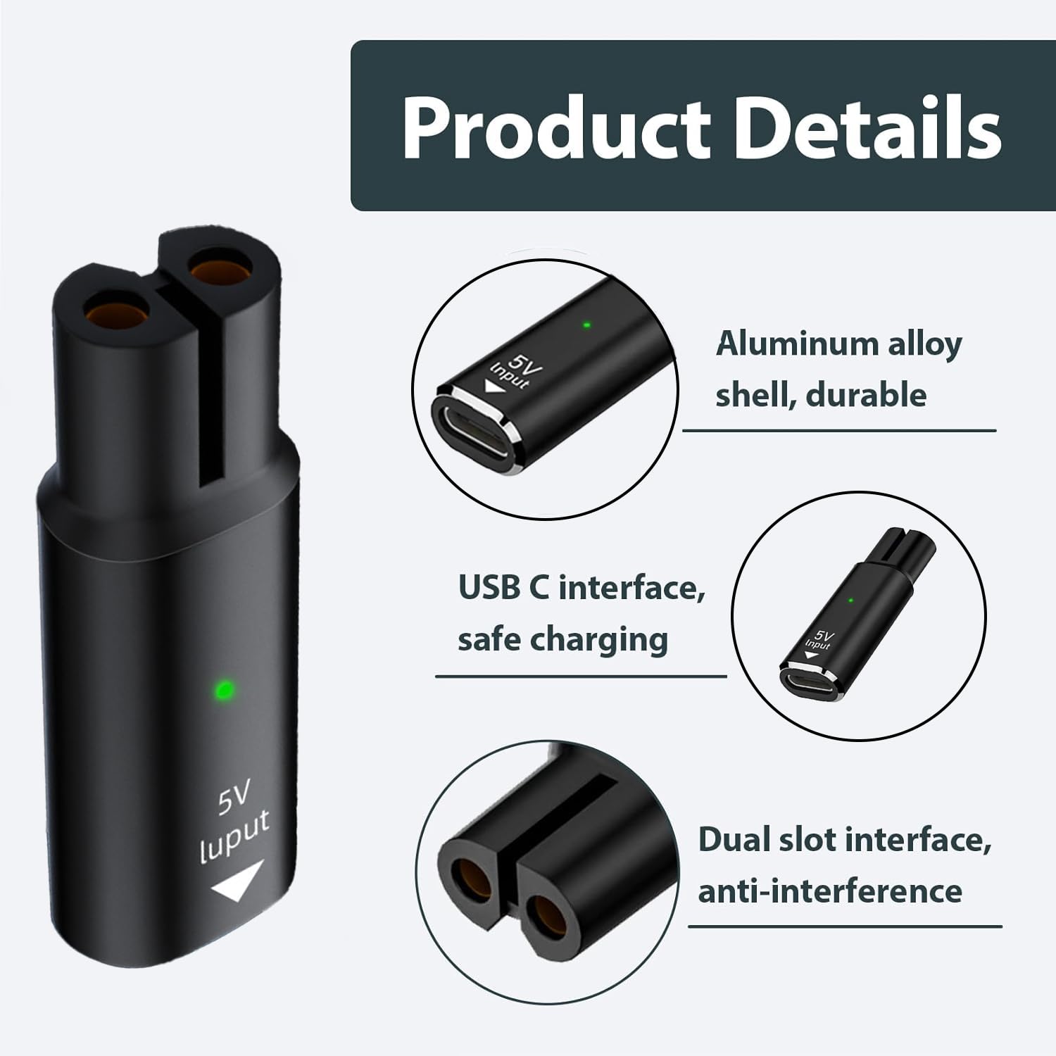 Adaptateur de charge USB Type  - Electric Shaver Rotary avis et prix